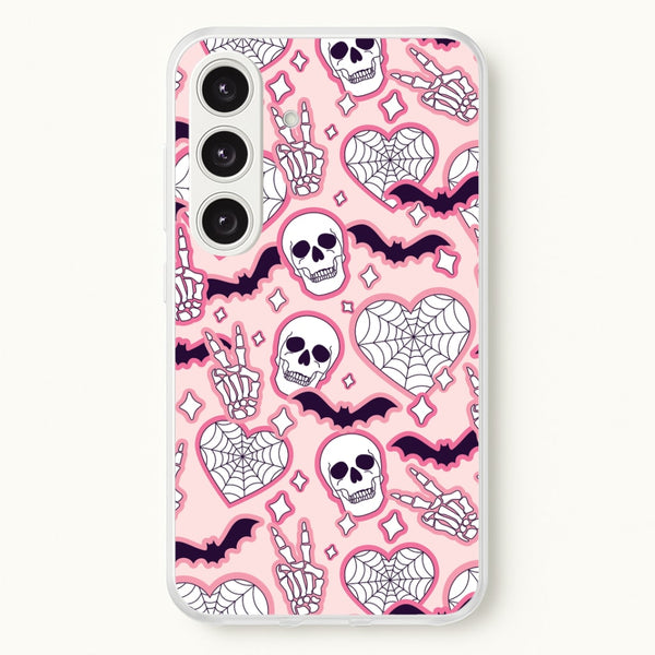 Cute Halloween Stickers Pattern Galaxy S25 Plus Case