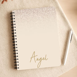 Peach Glitter Personalised Name Notepad