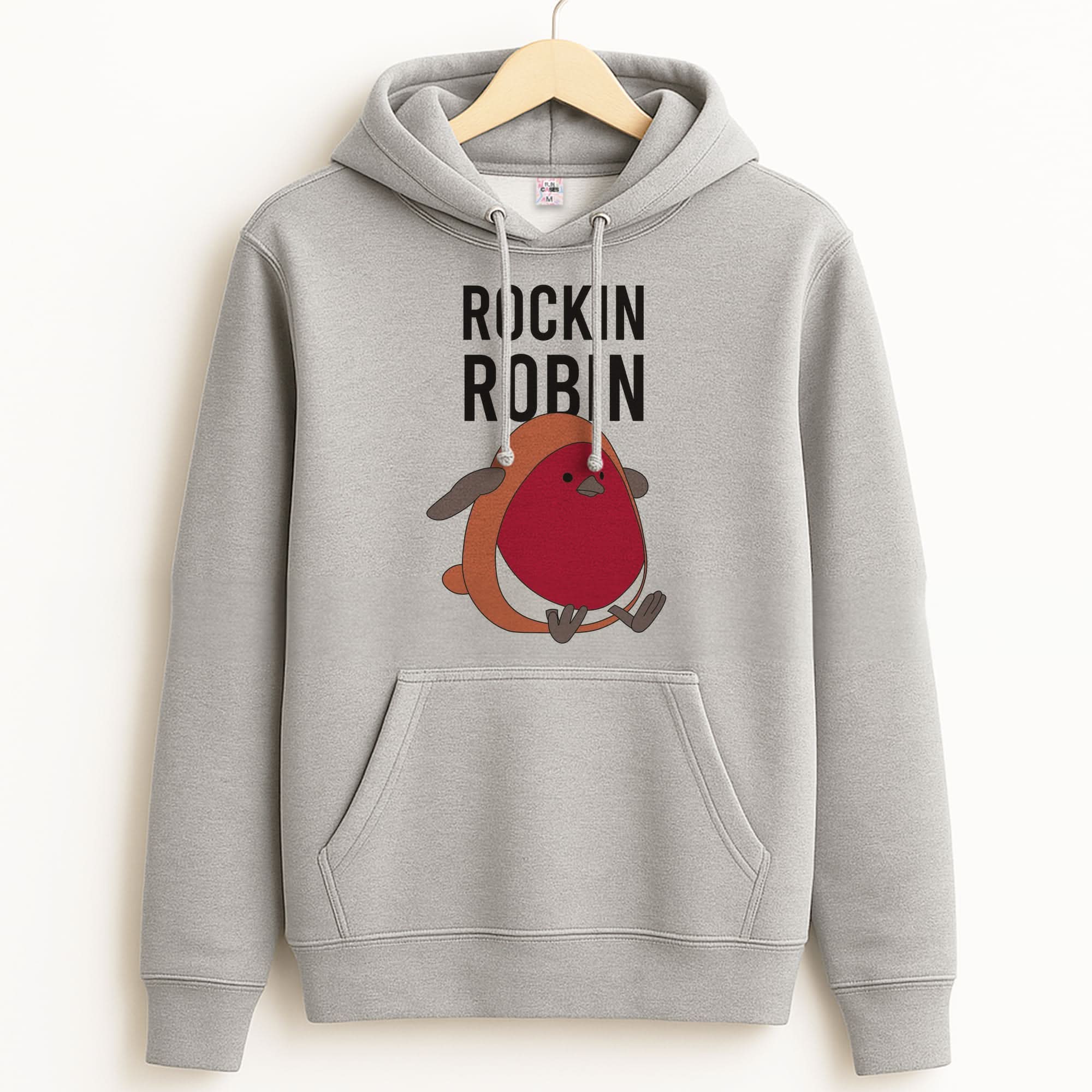 Rockin Robin Plush Unisex Grey Hoodie