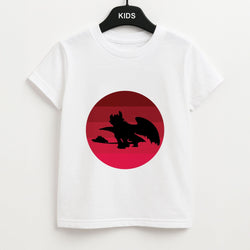 Red Sunset Dragon Kids Unisex T-Shirt