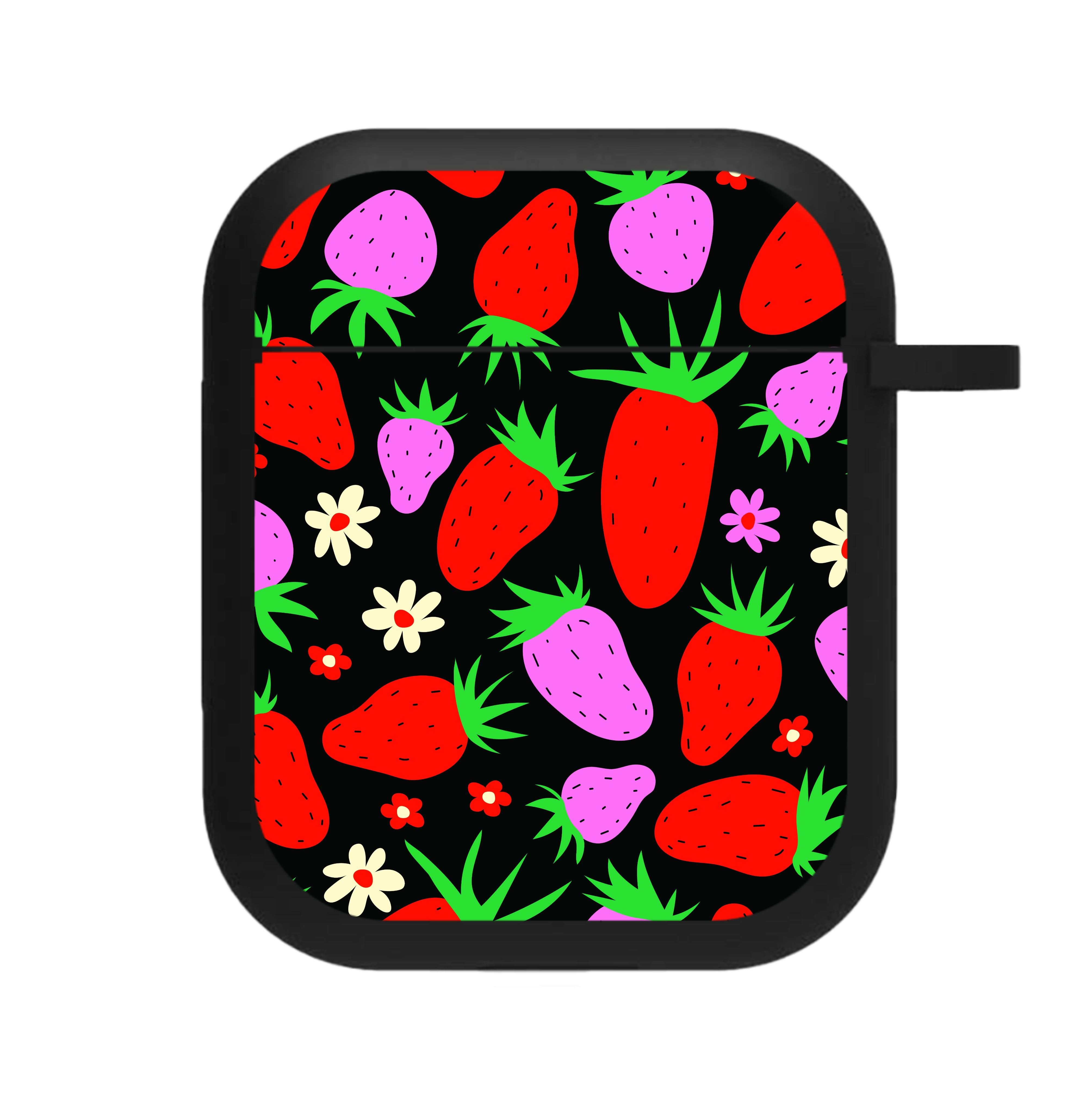 Abstract Strawberries Pattern AirPods Case