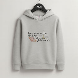 Love You To The Moon And Saturn Grey Kids Hoodie