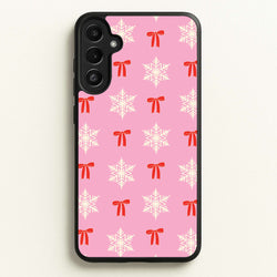 Coquette Bows And Snowflakes Pattern Galaxy A34 Case