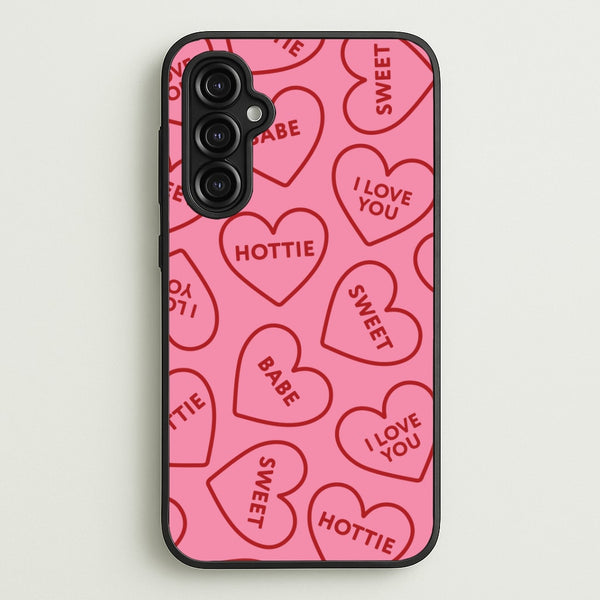 Quote Love Hearts Pattern Galaxy A14 Case