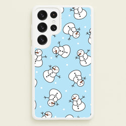 Cartoon Snowmen Pattern Galaxy S23 Ultra Case