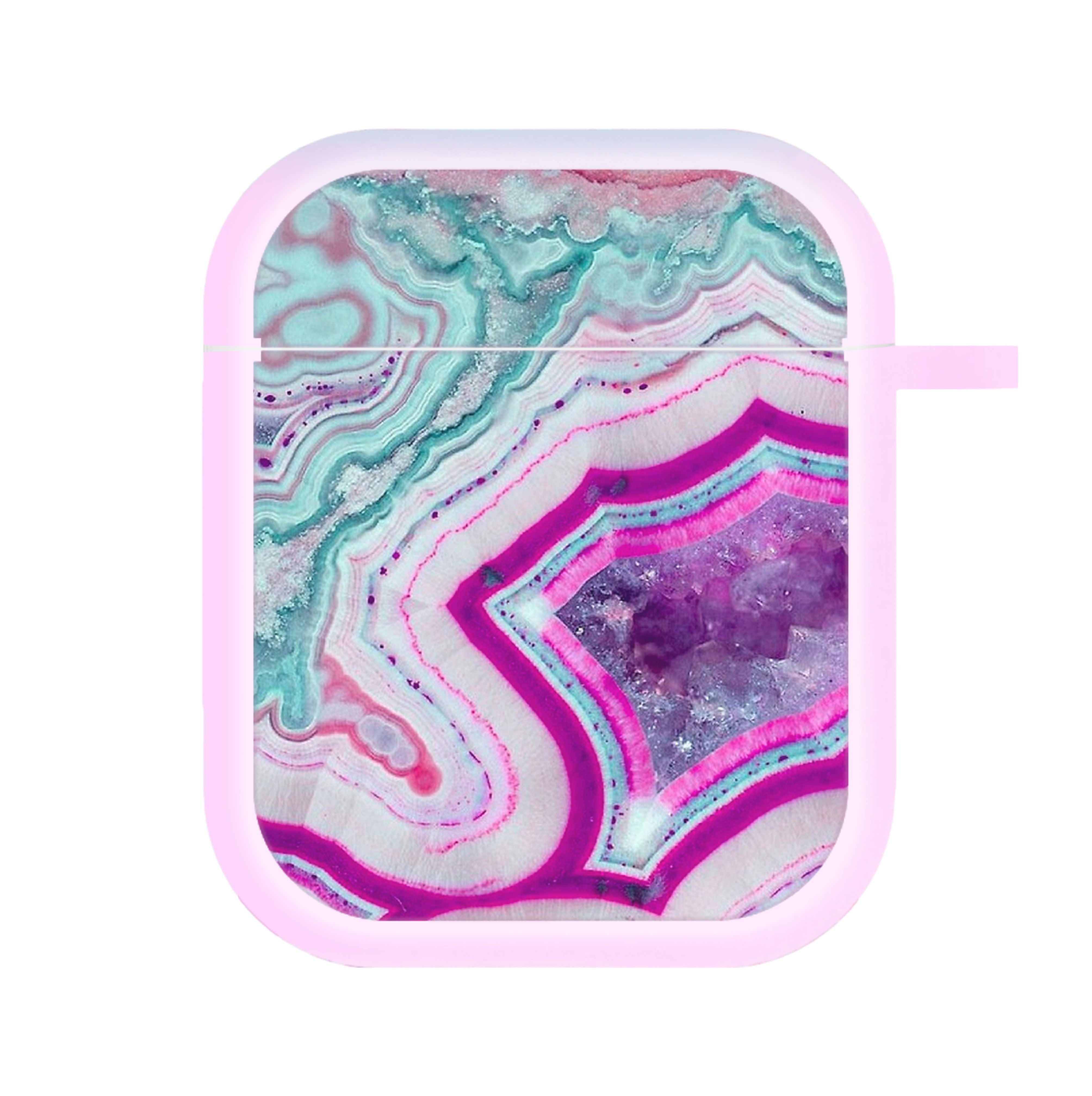 Purple Geode Pattern AirPods Case