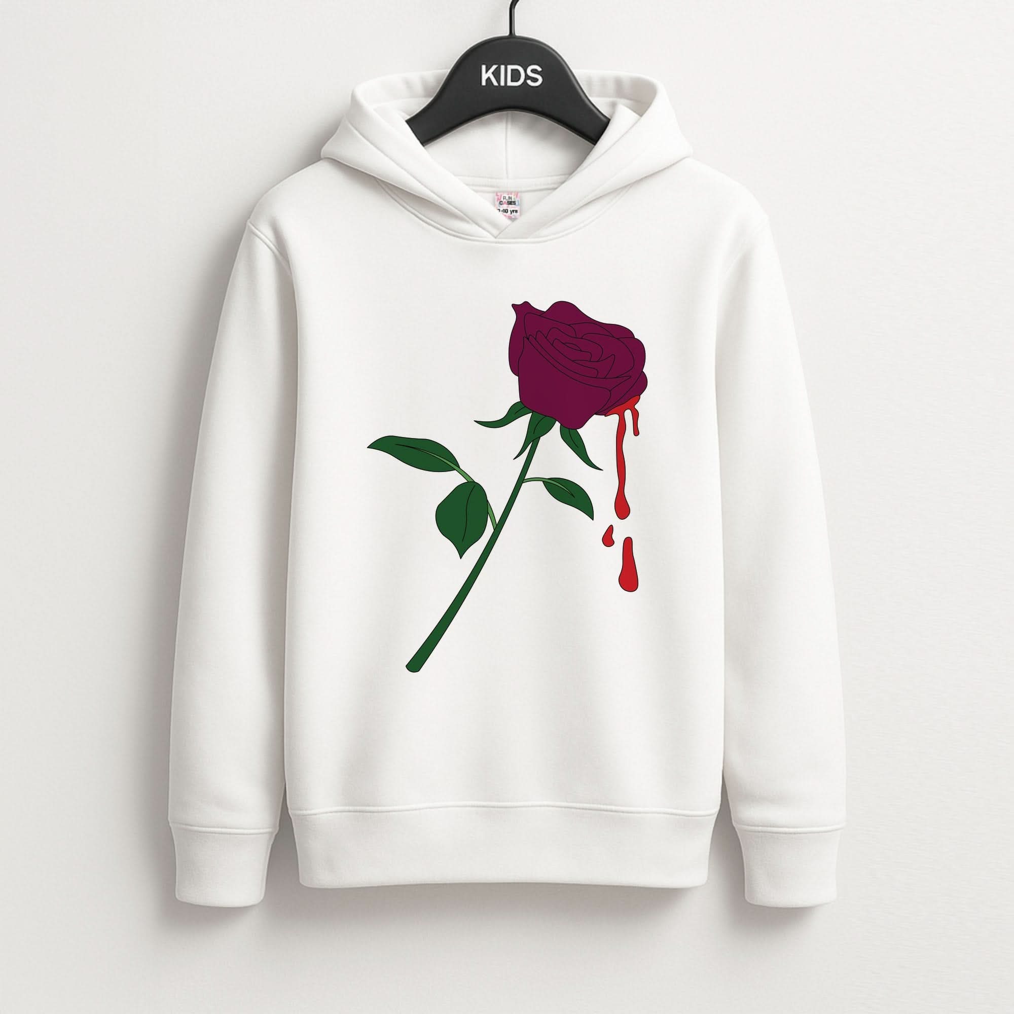 Dark Pink Rose Kids Hoodie