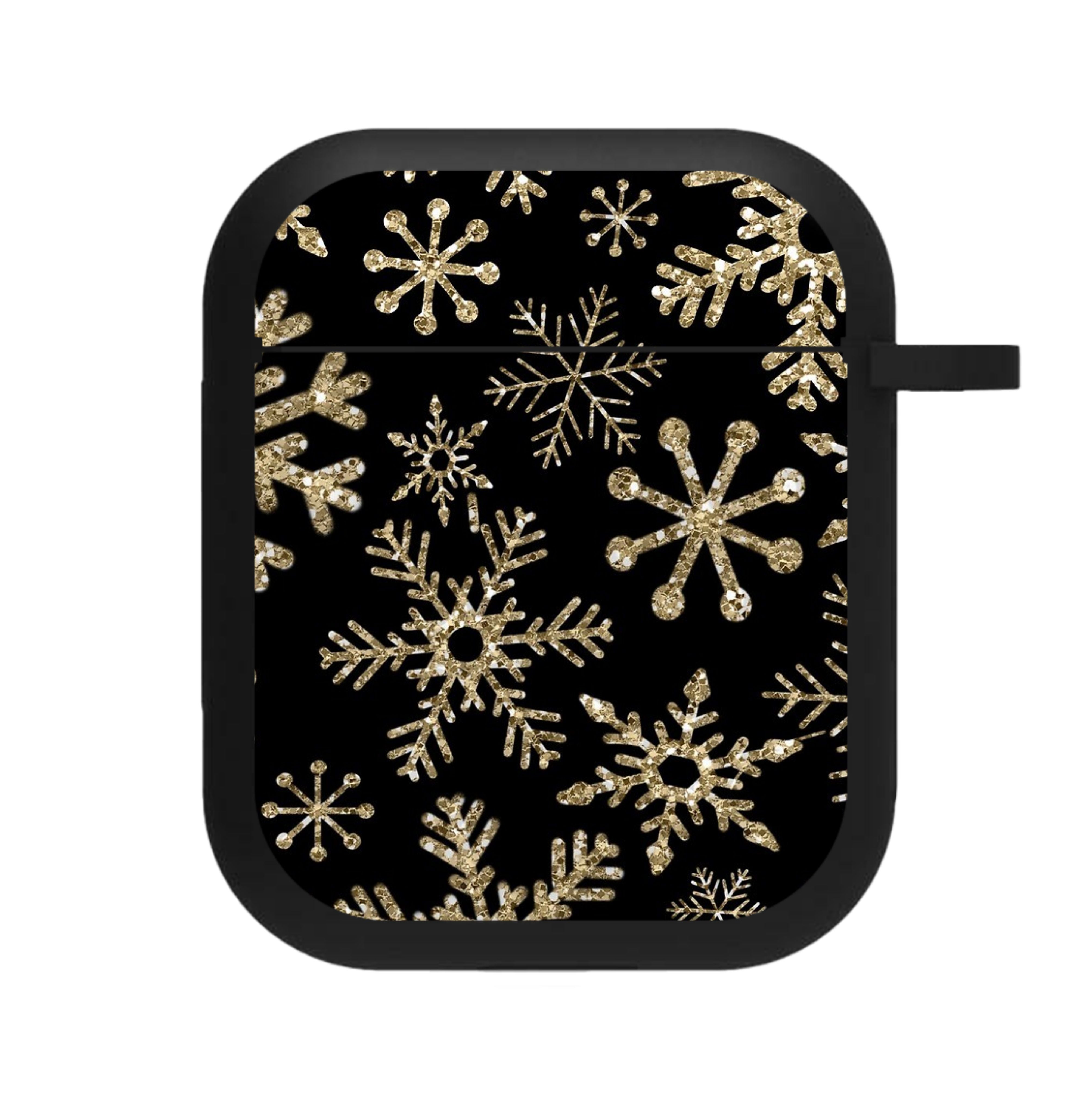 Gold Snowflake Pattern AirPods Case