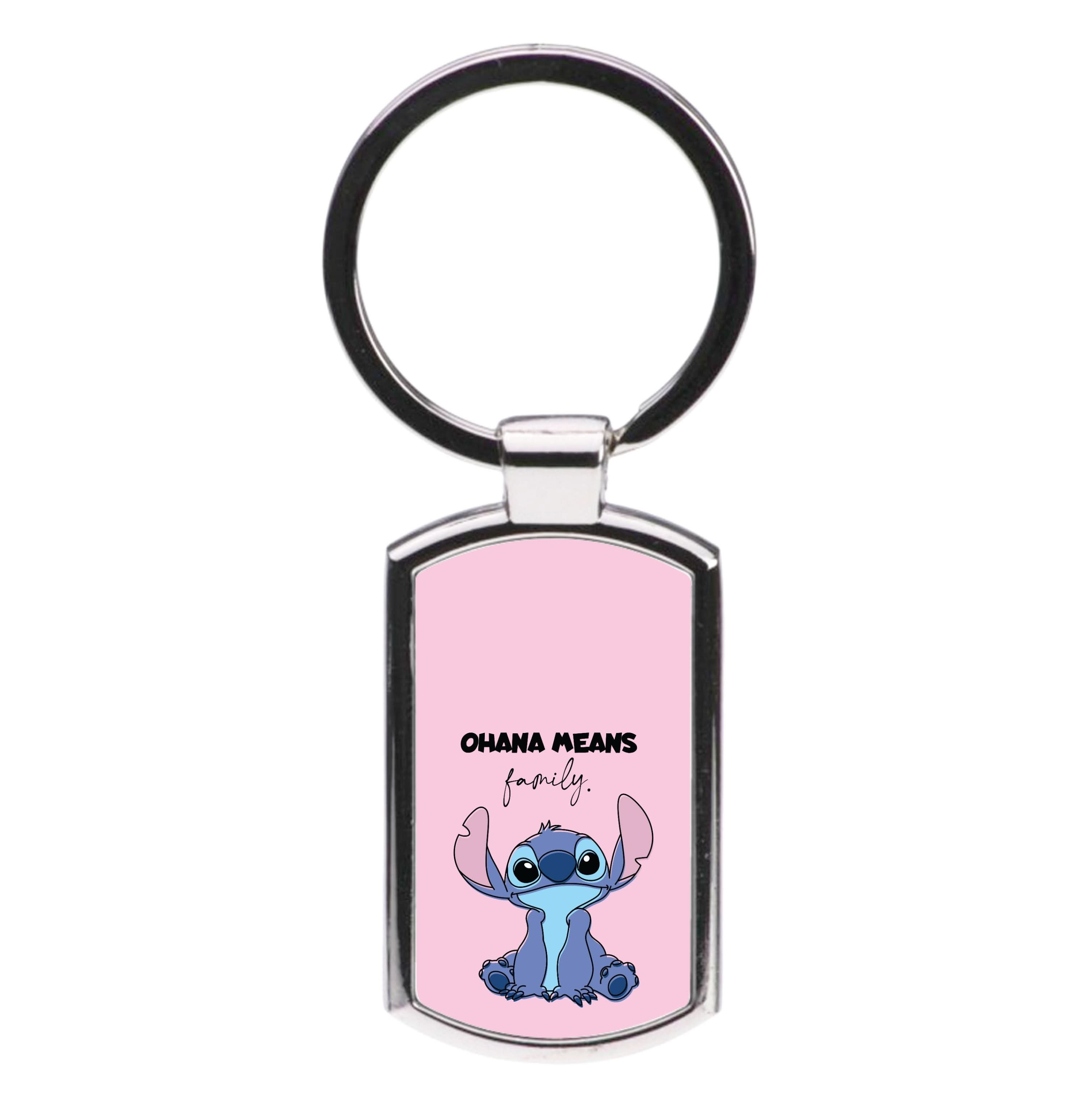 Ohana Means Family Pink Luxury Keyring