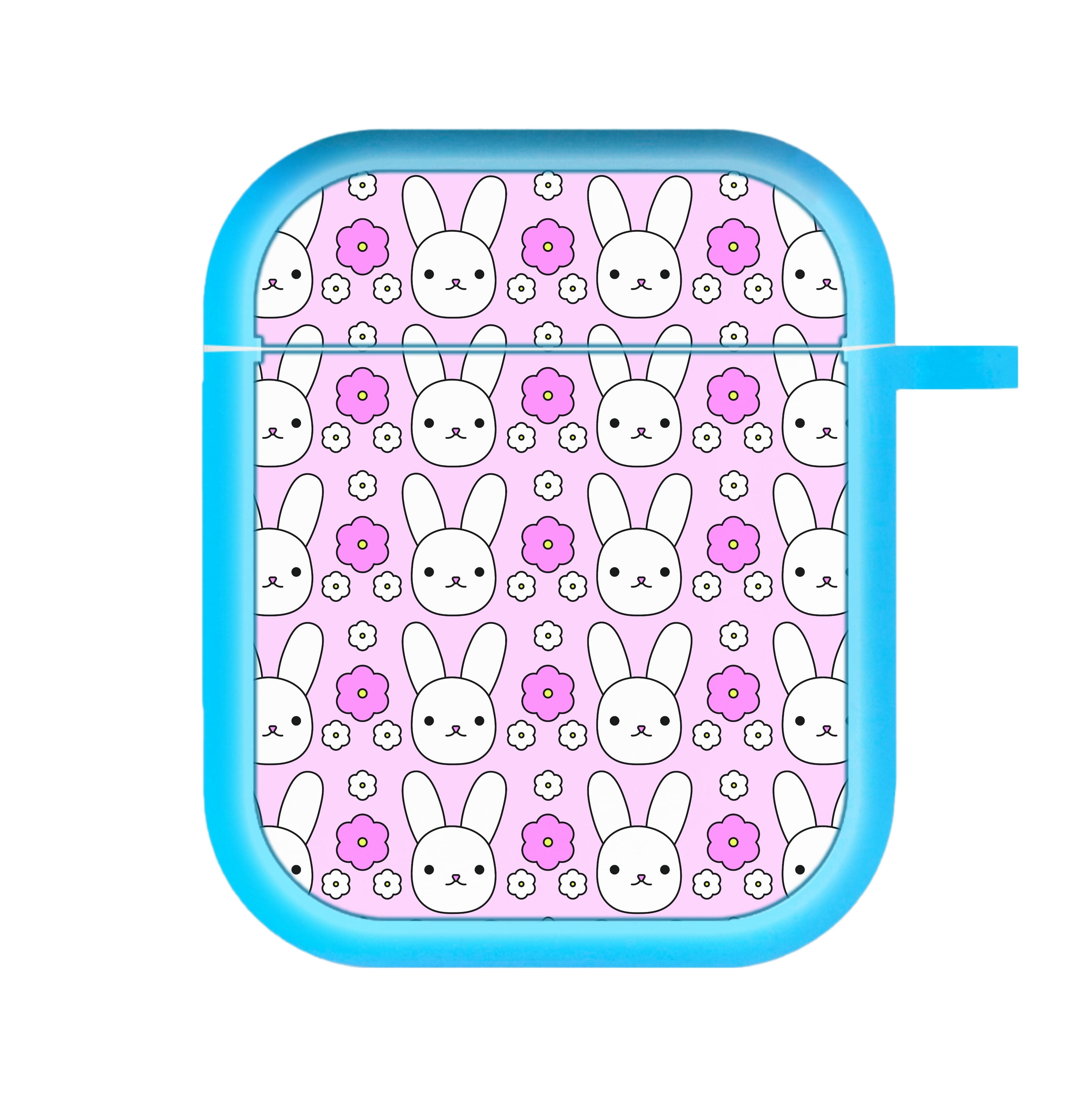 Bunnies And Flowers Pattern AirPods Case