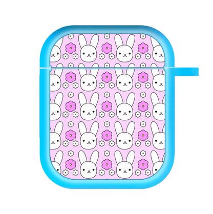 Bunnies And Flowers Pattern AirPods Case