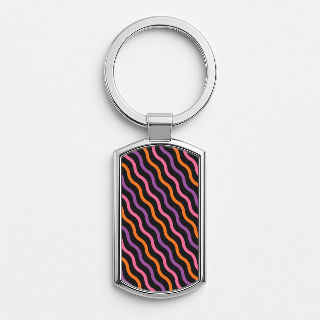 Wavy Abstract Halloween Pattern Luxury Keyring