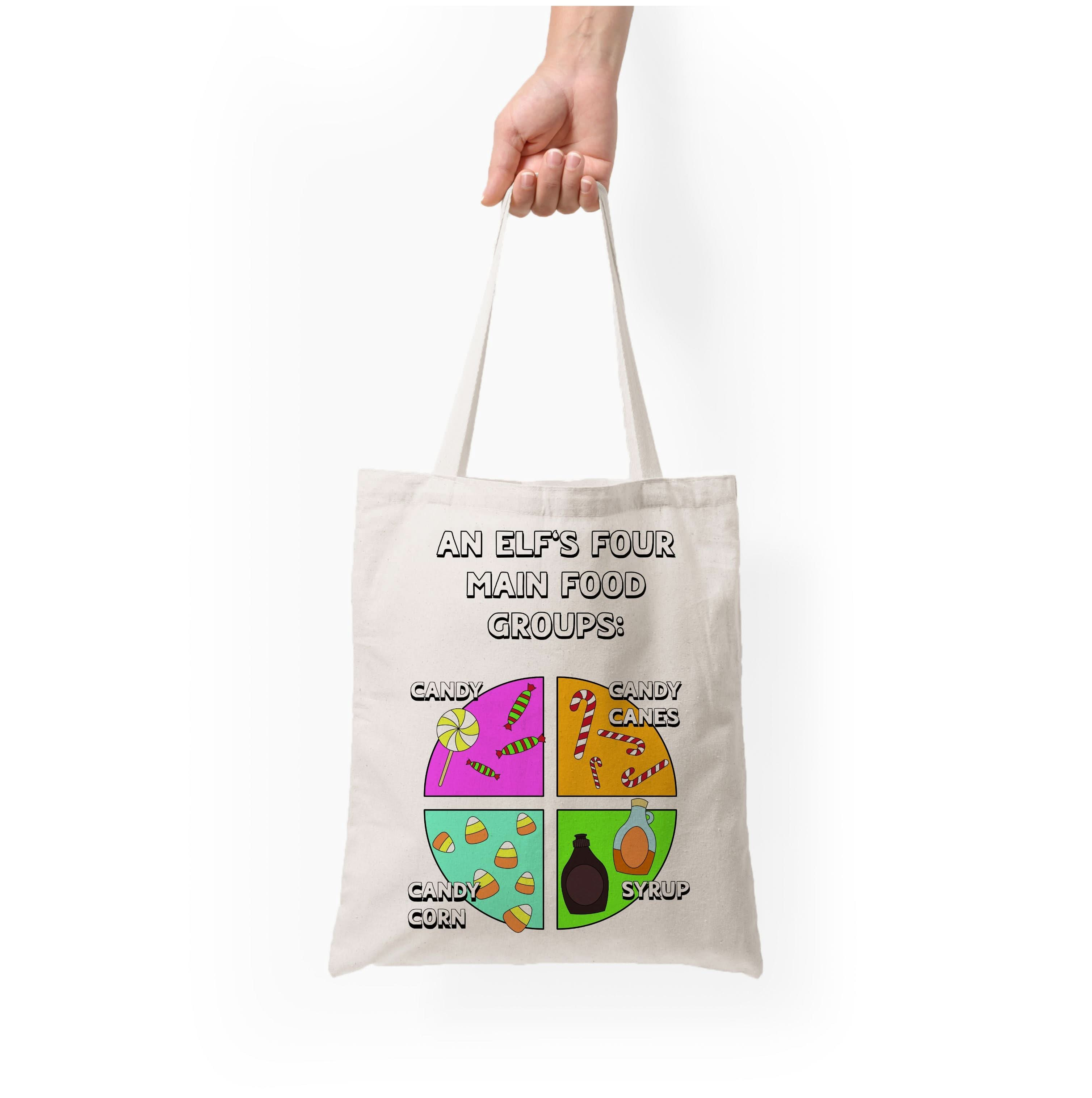 An Elf's Four Main Food Groups Tote Bag