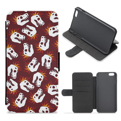 Bone Pattern - Dinosaurs Flip / Wallet Phone Case