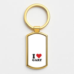 I Love Gary Gold Keyring
