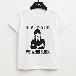 On Wednesdays We Wear Black Kids Unisex T-Shirt