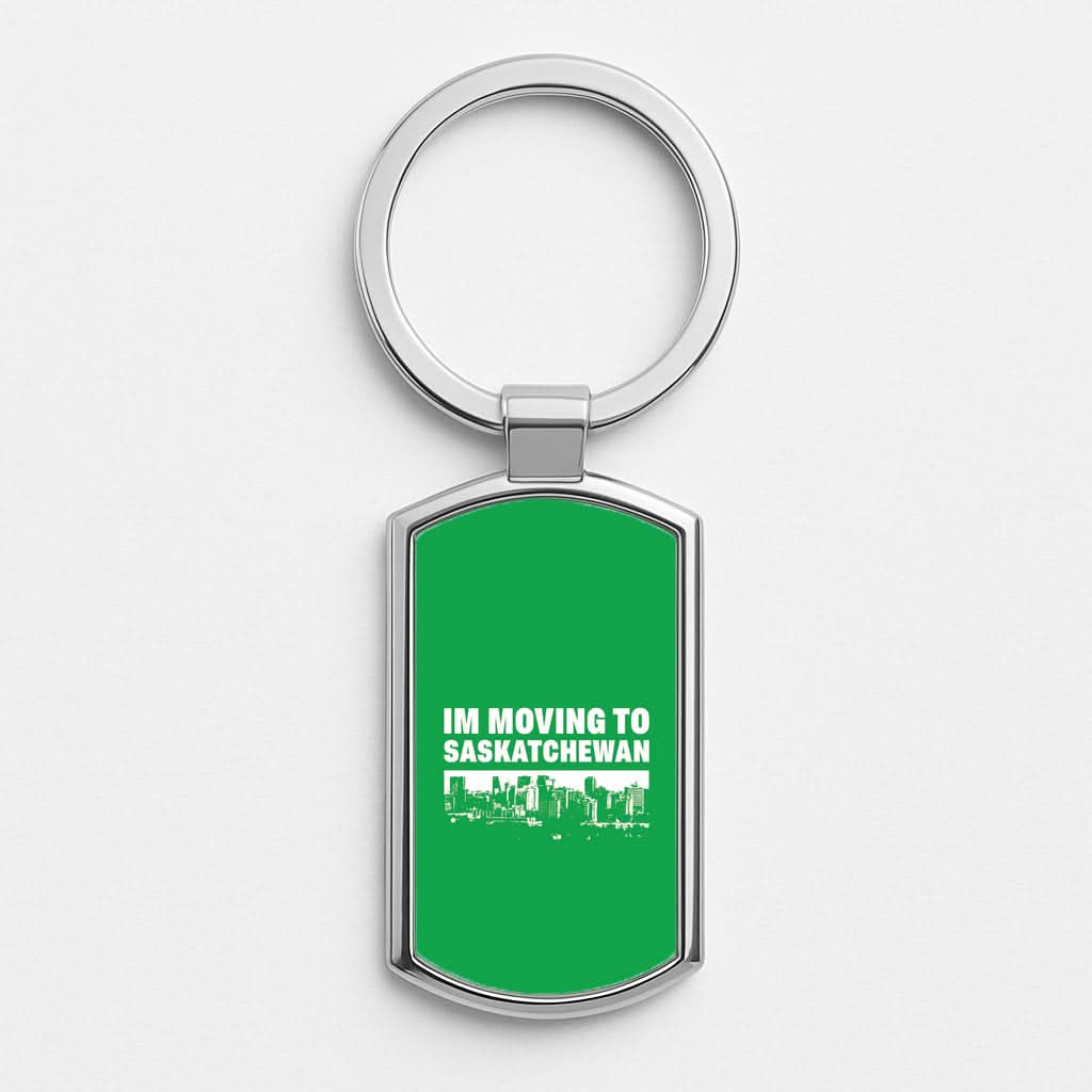 I'm Moving To Silver Metal Keyring
