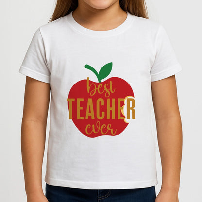 Apple Best Teacher Ever Girls T-Shirt