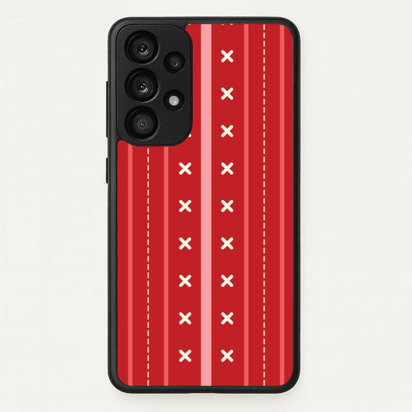 Stripes And Stitches Red Christmas Pattern Galaxy A33 Case