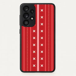 Stripes And Stitches Red Christmas Pattern Galaxy A53 Case