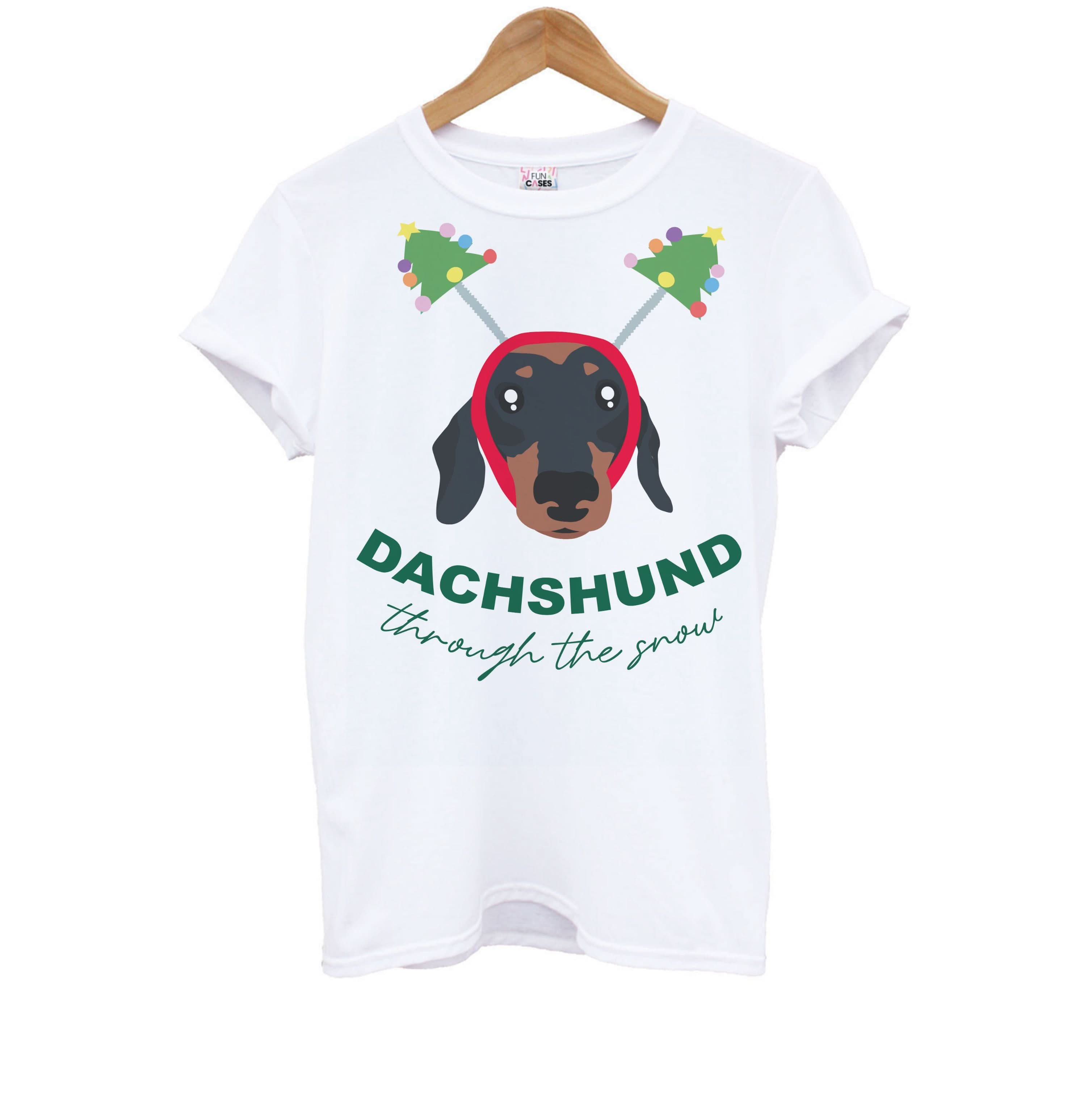 Dachshund Through The Snow Kids T-Shirt