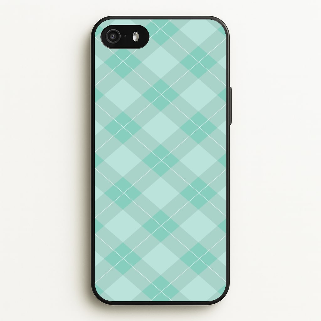Light Cyan Tartan Christmas Pattern iPhone 5 / 5s / SE 2016 Case