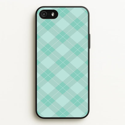 Light Cyan Tartan Christmas Pattern iPhone 5 / 5s / SE 2016 Case