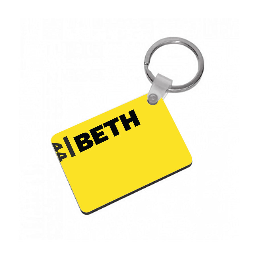 Personalised F1 Driver Yellow Keyring