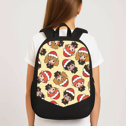 Wizards With Christmas Hats Pattern School Bag