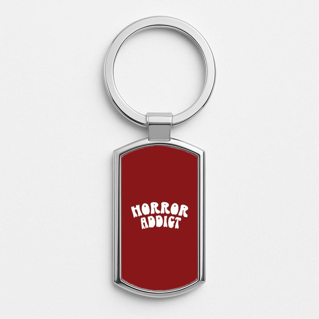 Horror Addict Silver Metal Keyring
