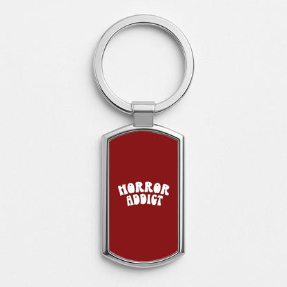 Horror Addict Silver Metal Keyring