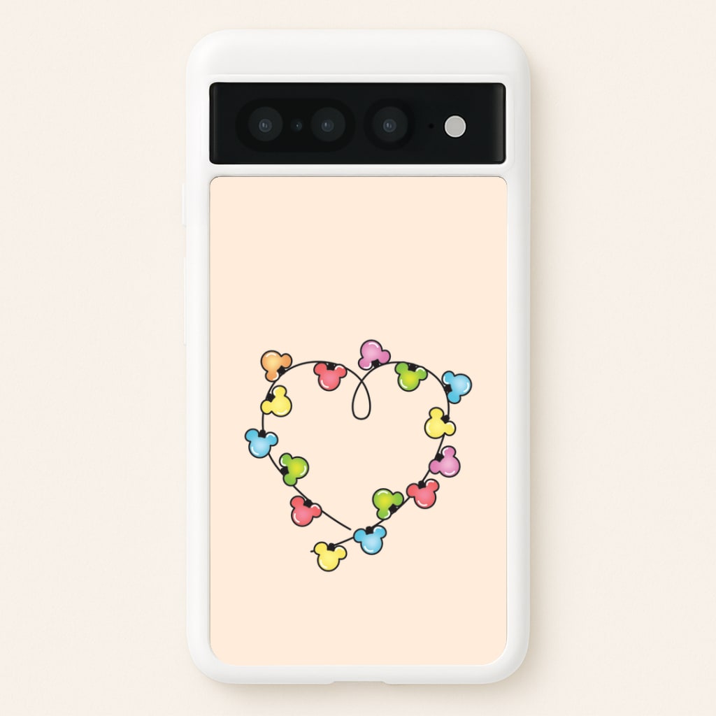 Cartoon Mouse Christmas Fairylights Heart Google Pixel 7 Pro Case