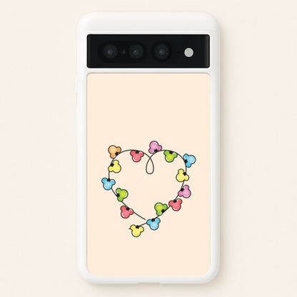 Cartoon Mouse Christmas Fairylights Heart Google Pixel 7 Pro Case