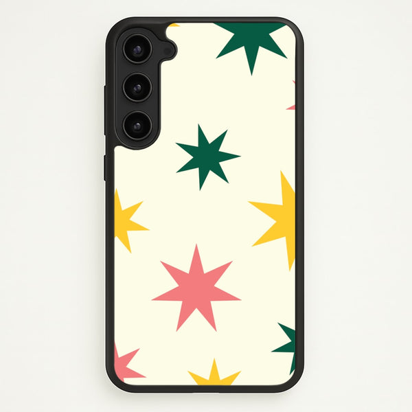 Colourful Christmas Stars Pattern Galaxy S23 Plus Case