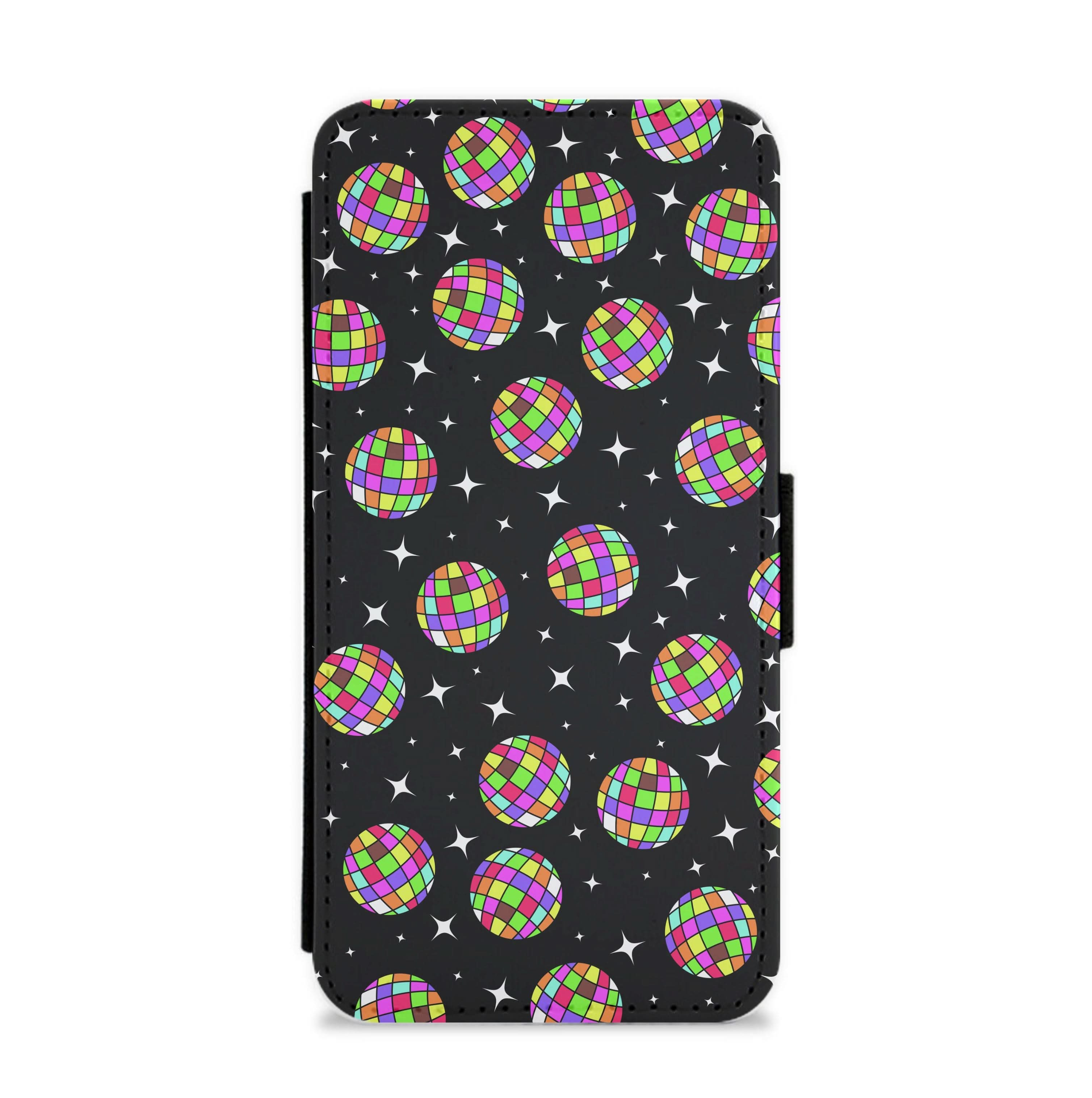 Rainbow Discoballs Flip / Wallet Phone Case