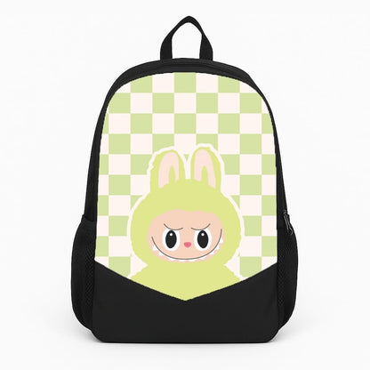 Checkered Cute Green Monster  Backpack