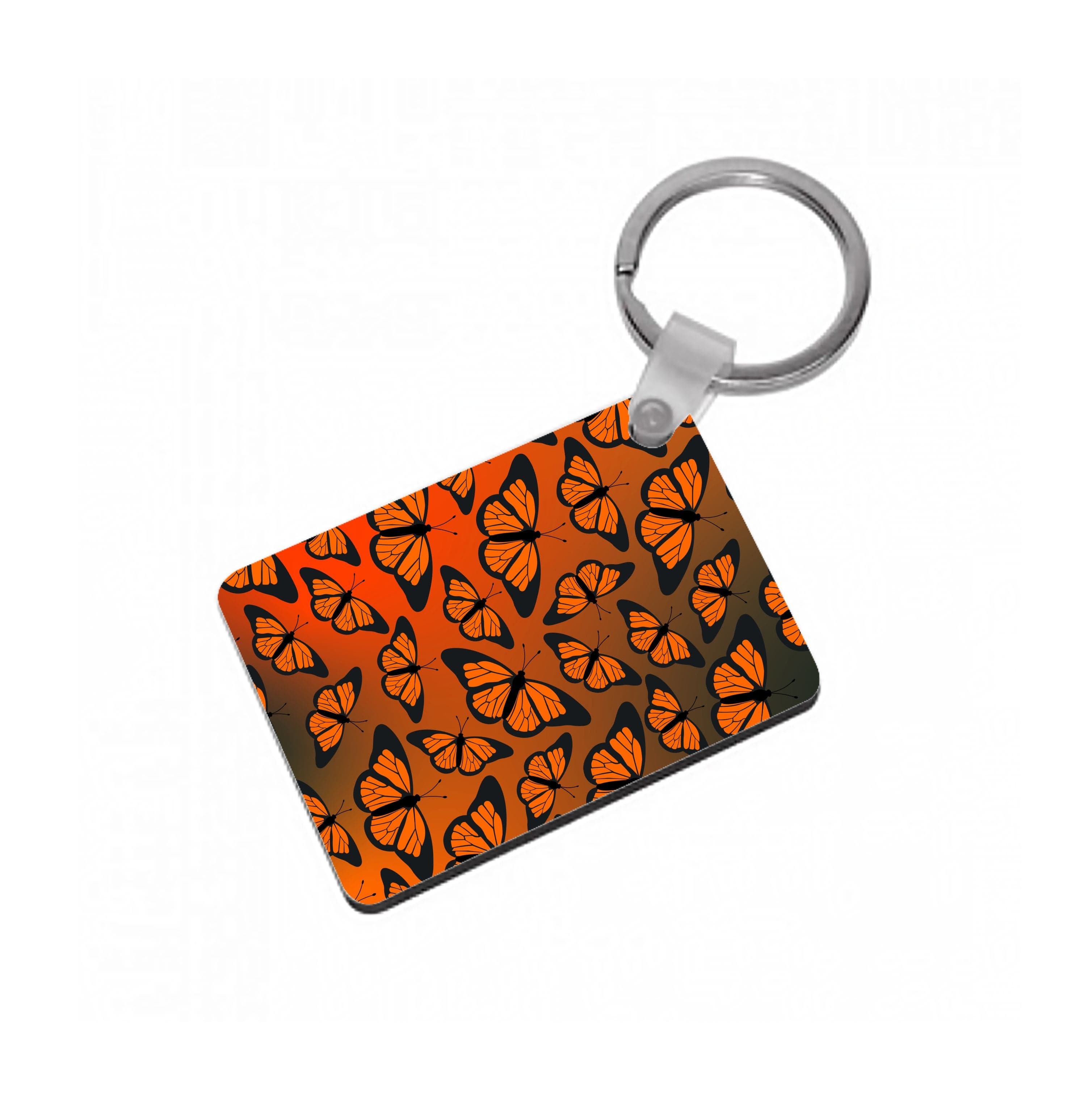 Orange Gradient Butterfly - Butterfly Patterns Keyring