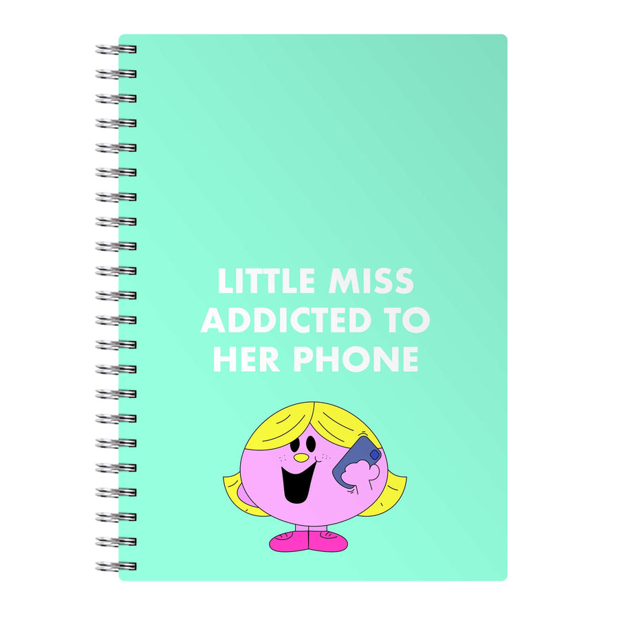 Little Miss Addicted To Her Phone - Aesthetic Quote Notebook