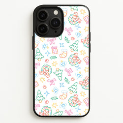 Neon Christmas Icons Pattern II iPhone 11 Pro Case