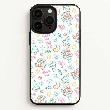 Neon Christmas Icons Pattern II iPhone 11 Pro Max Case