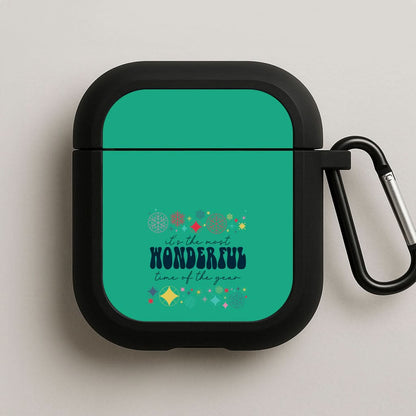 The Most Wonderful Time Of The Year Geometric Black AirPods Case