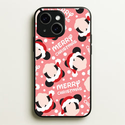 Merry Christmas Cartoon Mouse Pattern iPhone 15 Case