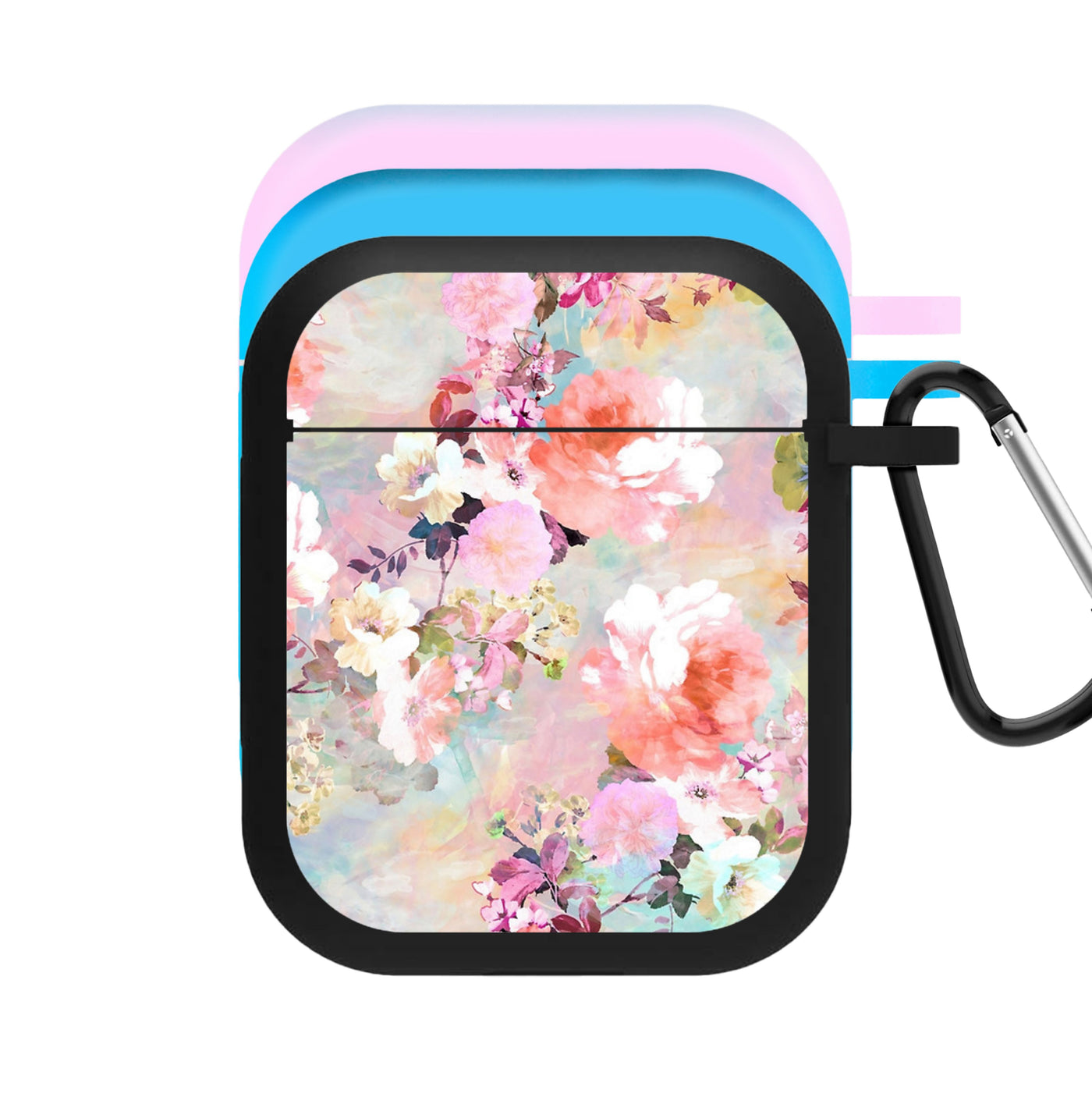 Pastel Pink Floral Pattern AirPods Case