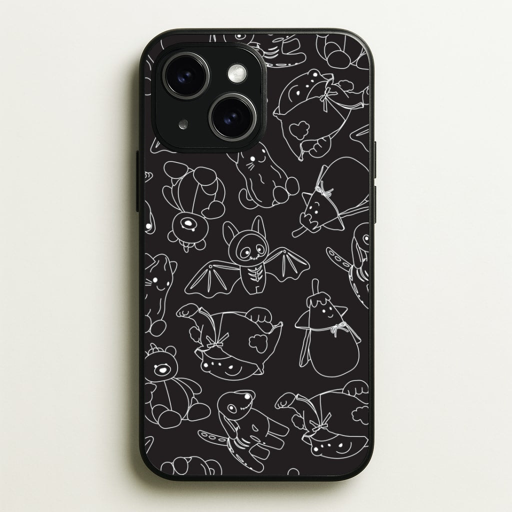 Halloween Plushies Pattern II - Halloween iPhone 15 Case