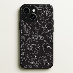 Halloween Plushies Pattern II - Halloween iPhone 15 Case