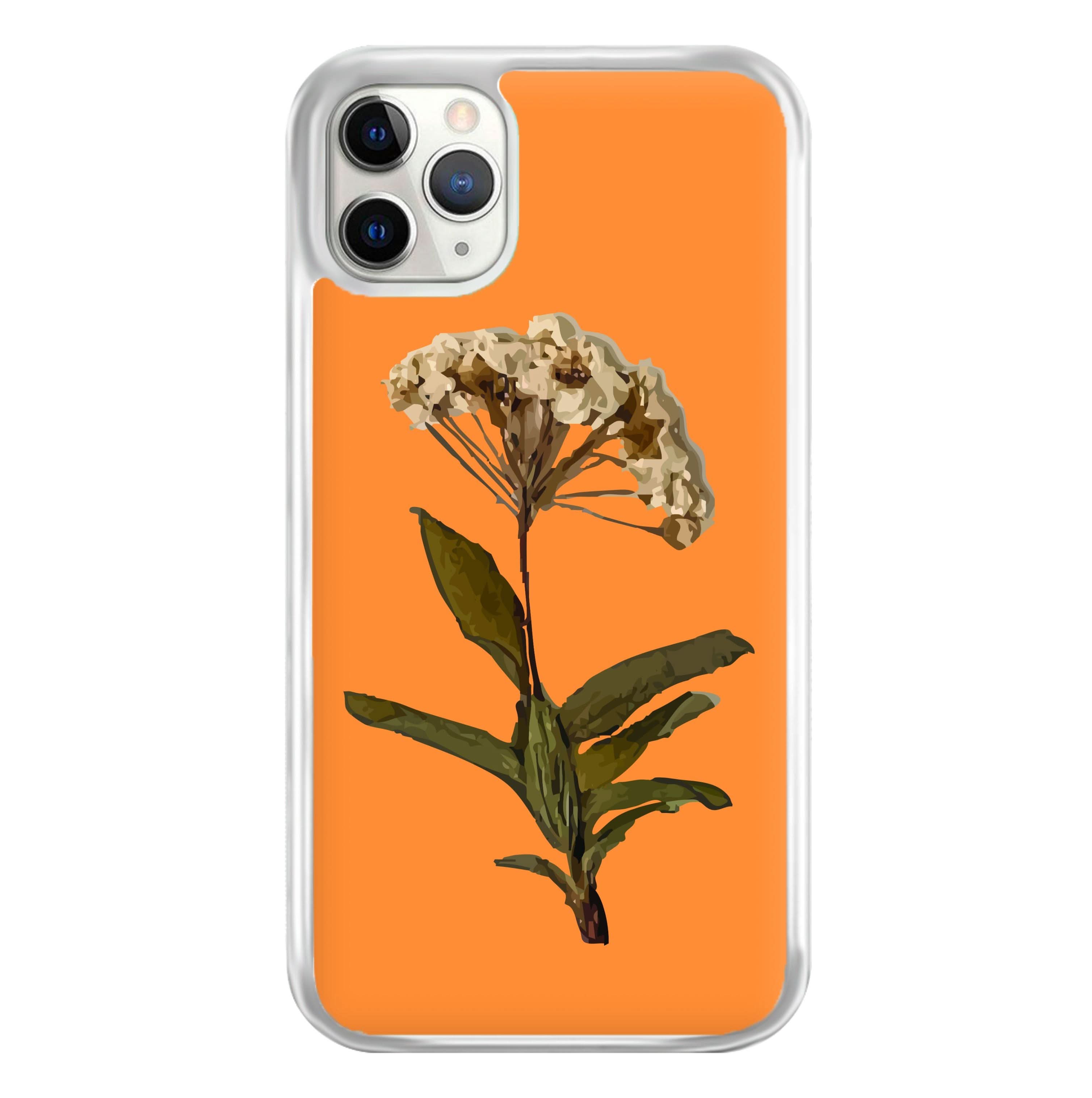 Bright Orange Pressed Flower Phone Case