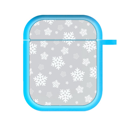 Grey Snowflake Pattern AirPods Case