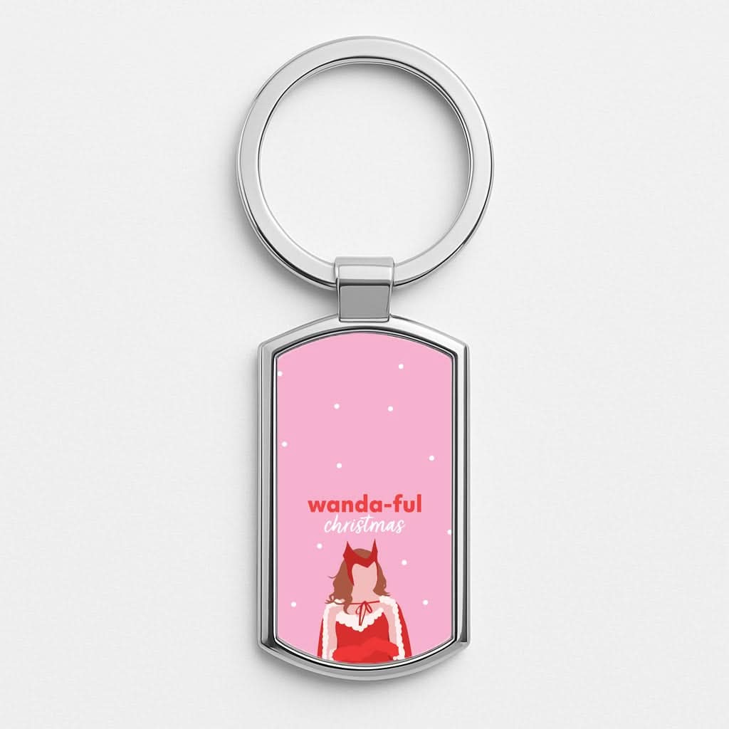 Wanda-ful Christmas Silver Metal Keyring