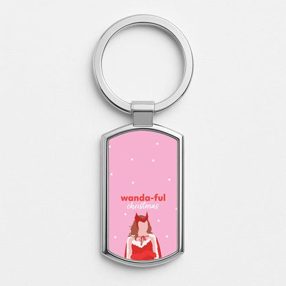 Wanda-ful Christmas Silver Metal Keyring