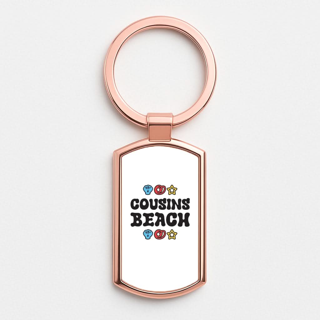 Cartoon Cousins Beach Rose Gold Keyring